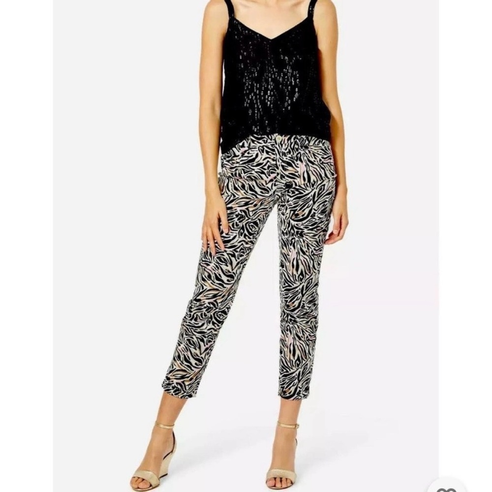 Lilly Pulitzer Kelly Slim Ankle Pants Animal Print Mob Wife | Size 00 or XXS